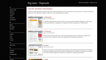 Page d'accueil du site : Topoweb