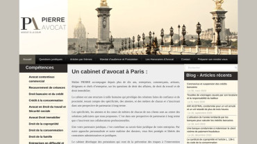 Page d'accueil du site : G. Pierre avocat