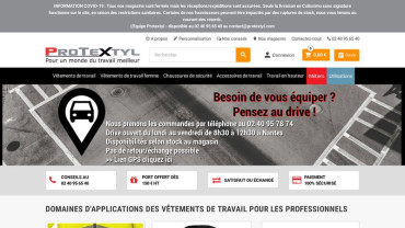 Page d'accueil du site : Protextyl