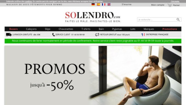 Page d'accueil du site : Solendro