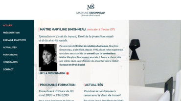 Page d'accueil du site : Maître Maryline Simonneau