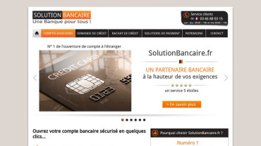 Page d'accueil du site : Solution bancaire