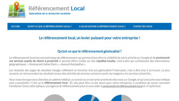 Page d'accueil du site : Referencement Local