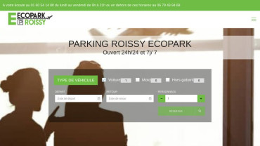 Page d'accueil du site : Ecopark-CDG