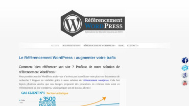 Page d'accueil du site : Referencement site wordpress
