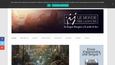 Page d'accueil du site : Le Monde des Langues