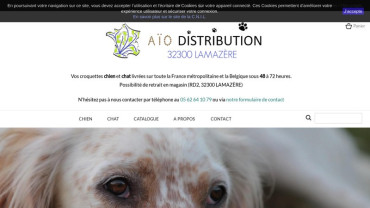Page d'accueil du site : Aio Distribution