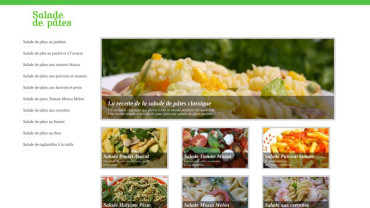 Page d'accueil du site : Salade de pâtes