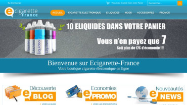 Page d'accueil du site : Boutique Ecigarette France