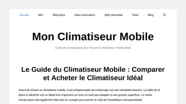 Page d'accueil du site : Climatiseur mobile