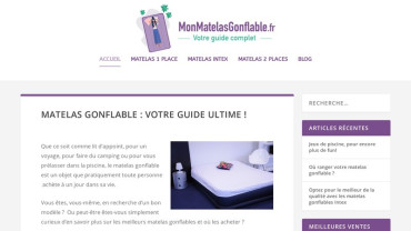 Page d'accueil du site : Matelas gonflable