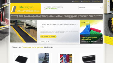 Page d'accueil du site : Matforpro