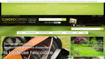 Page d'accueil du site : Tondeo Green