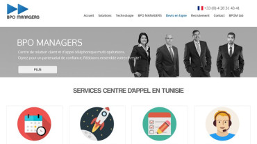 Page d'accueil du site : BPO Managers