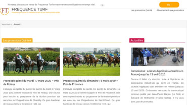 Page d'accueil du site : Frequence turf