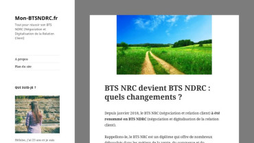 Page d'accueil du site : Mon BTS NRC