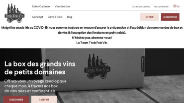 Page d'accueil du site : Trois fois vin