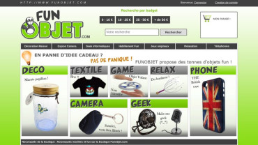 Page d'accueil du site : Fun Objet
