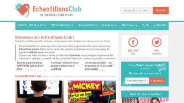 Page d'accueil du site : Echantillons Quebec