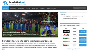 Page d'accueil du site : Euro 2016 football
