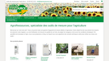Page d'accueil du site : Agro Ressources 