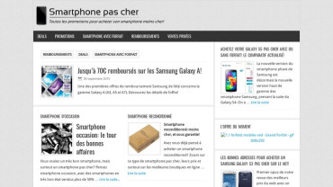 Page d'accueil du site : Smartphone pas cher
