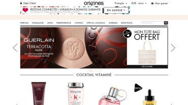Page d'accueil du site : Origines Parfums