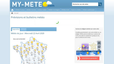 Page d'accueil du site : My Meteo