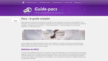 Page d'accueil du site : Guide pacs