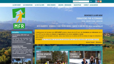 Page d'accueil du site :  Maison Familiale Rurale de Mont