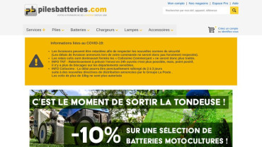 Page d'accueil du site : Piles Batteries