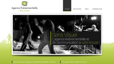 Page d'accueil du site : Sensvisuel