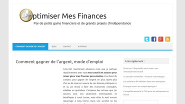 Page d'accueil du site : Optimiser Mes Finances