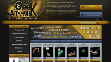 Page d'accueil du site : Geekatomik