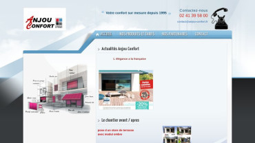 Page d'accueil du site : Anjou Confort