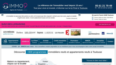 Page d'accueil du site : Toulouse immo9 
