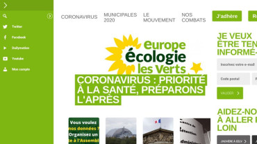 Page d'accueil du site : Europe Ecologie - Les Verts