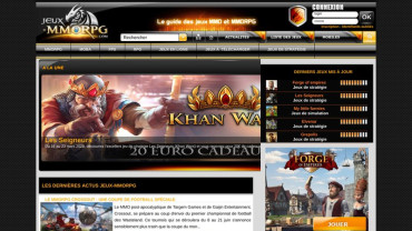 Page d'accueil du site : Jeux-MMORPG.com