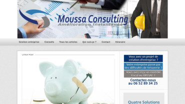 Page d'accueil du site : Moussa consulting