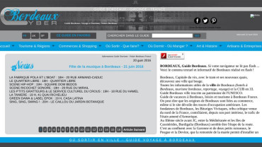 Page d'accueil du site : Cyber Bordeaux