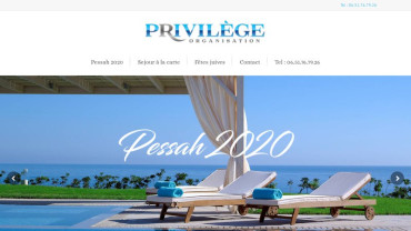 Page d'accueil du site : Privilege Organisation 