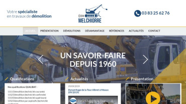 Page d'accueil du site : Melchiorre SA