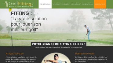 Page d'accueil du site : Golf Fitting