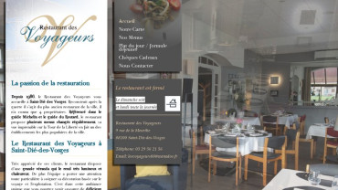 Page d'accueil du site : Le Restaurant des Voyageurs