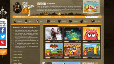 Page d'accueil du site : Jeux gratuits