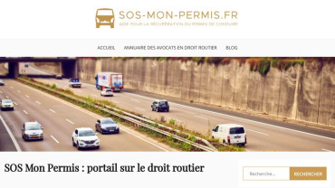 Page d'accueil du site : SOS Mon Permis