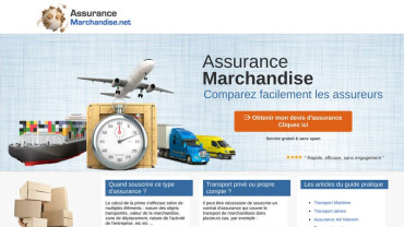 Page d'accueil du site : Assurance Marchandise