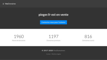 Page d'accueil du site : Piéger.fr