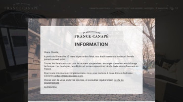 Page d'accueil du site : France Canapé 