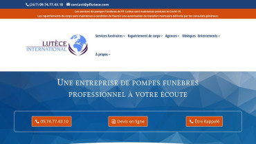 Page d'accueil du site : Lutece International